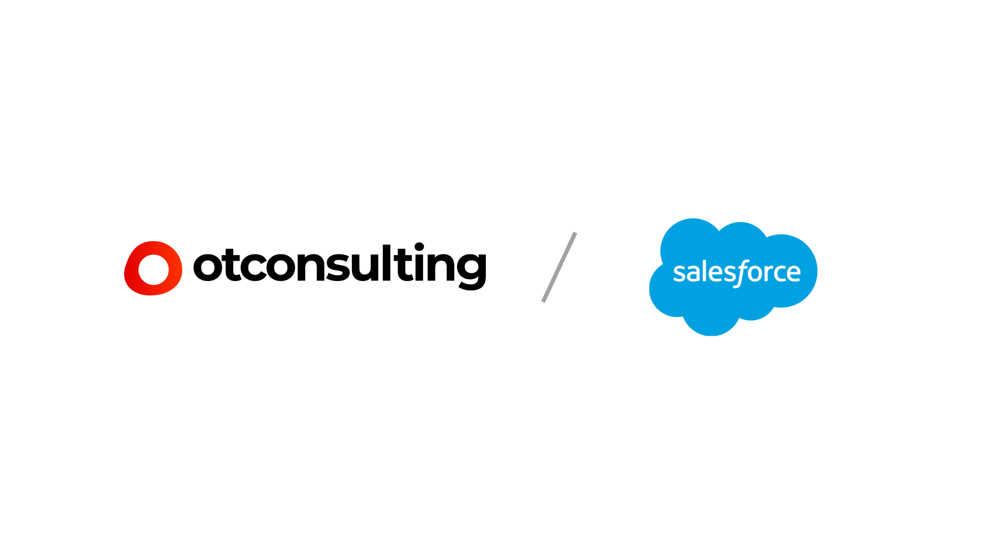 Loghi di OT Consulting e Salesforce su sfondo bianco